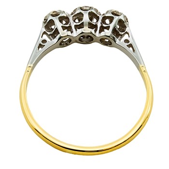 18ct Gold & Platinum Diamond 3 Stone Ring size P